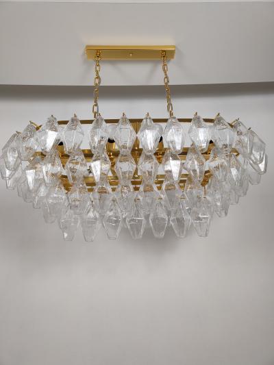  JL Light Style Murano glass poliedri chandelier in clear oval shape
