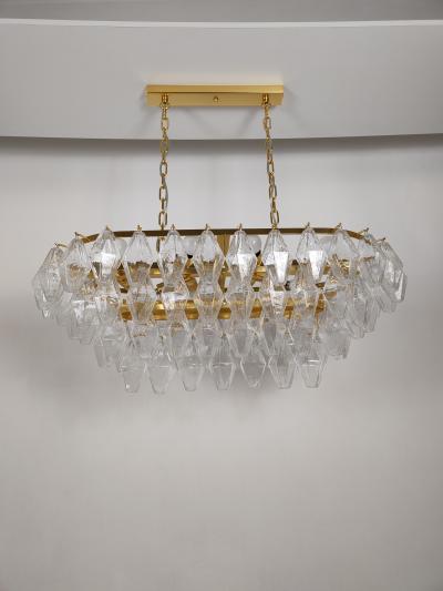  JL Light Style Murano glass poliedri chandelier in clear oval shape