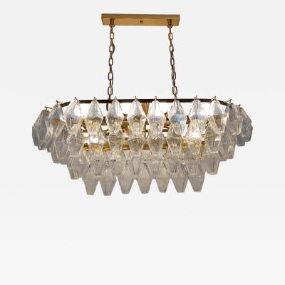  JL Light Style Murano glass poliedri chandelier in clear oval shape