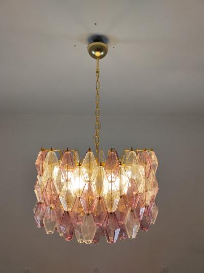  JL Light Style Murano glass poliedri chandelier in drum shape clear and amethyst