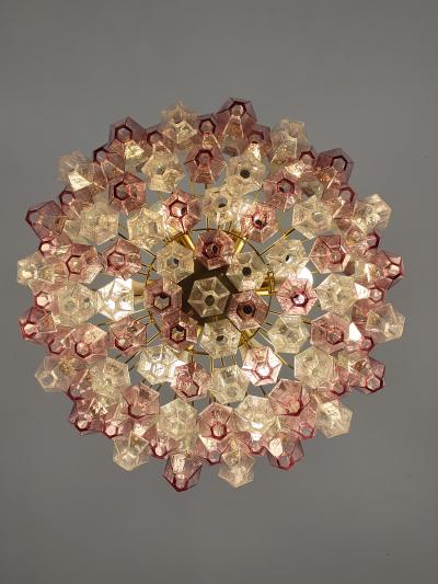  JL Light Style Murano glass poliedri chandelier in drum shape clear and amethyst