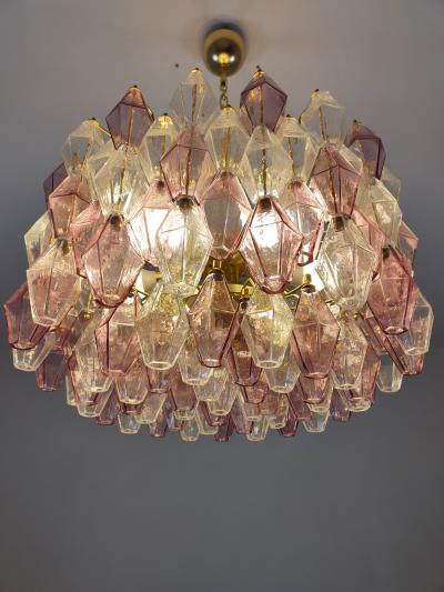  JL Light Style Murano glass poliedri chandelier in drum shape clear and amethyst