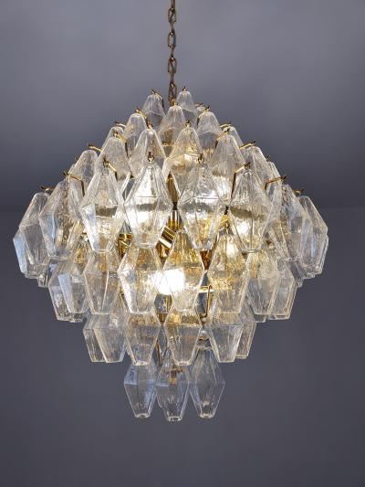 JL Light Style Murano glass poliedri chandelier in poliedro shaped an clear glass