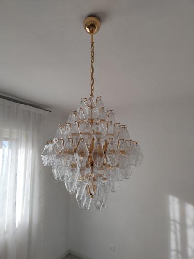 JL Light Style Murano glass poliedri chandelier in poliedro shaped an clear glass