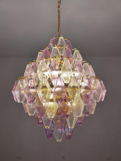  JL Light Style Murano glass poliedri chandelier in poliedro shaped in clear and amethyst color