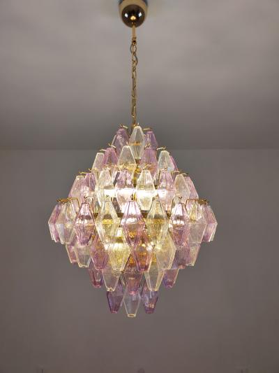  JL Light Style Murano glass poliedri chandelier in poliedro shaped in clear and amethyst color