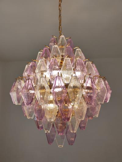  JL Light Style Murano glass poliedri chandelier in poliedro shaped in clear and amethyst color