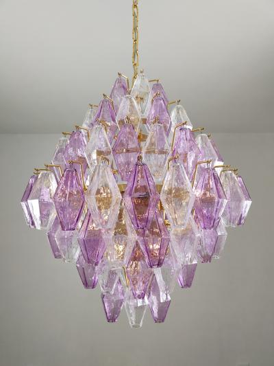  JL Light Style Murano glass poliedri chandelier in poliedro shaped in clear and amethyst color