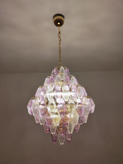  JL Light Style Murano glass poliedri chandelier in poliedro shaped in clear and amethyst color