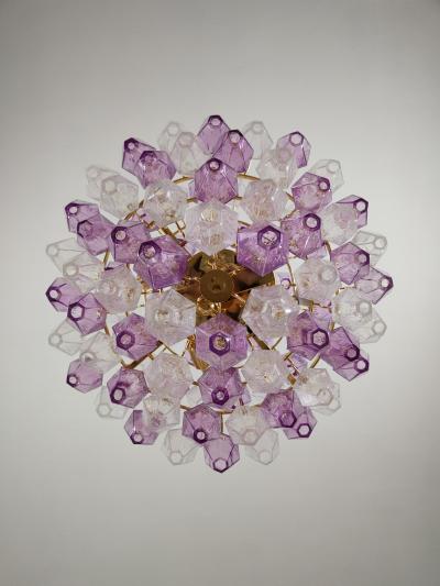  JL Light Style Murano glass poliedri chandelier in poliedro shaped in clear and amethyst color