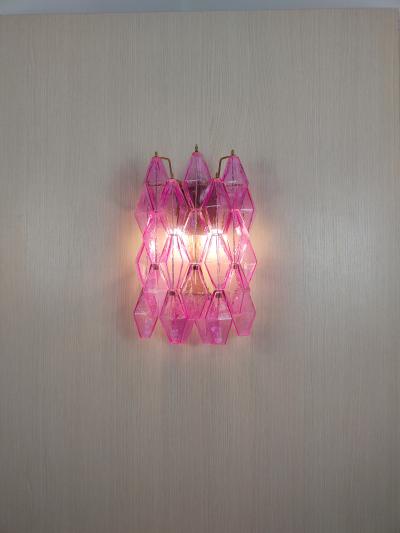 JL Light Style Murano glass poliedri wall sconce in fuchsia color