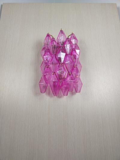 JL Light Style Murano glass poliedri wall sconce in fuchsia color