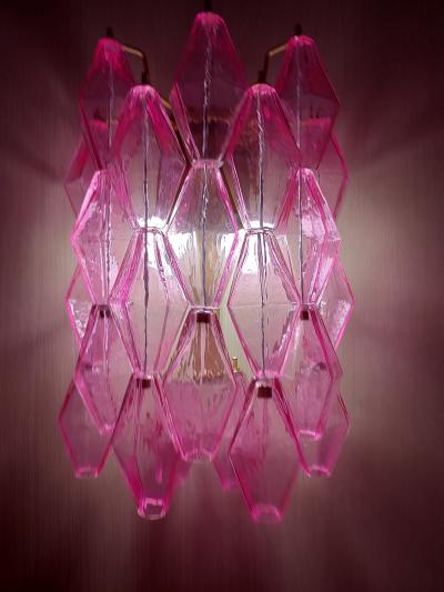 JL Light Style Murano glass poliedri wall sconce in fuchsia color