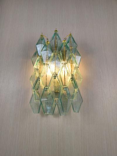  JL Light Style Murano glass poliedri wall sconce in green color