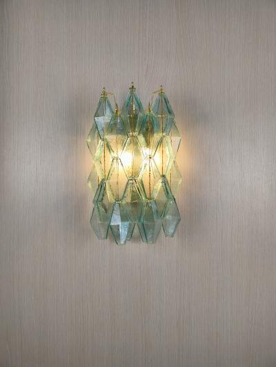  JL Light Style Murano glass poliedri wall sconce in green color