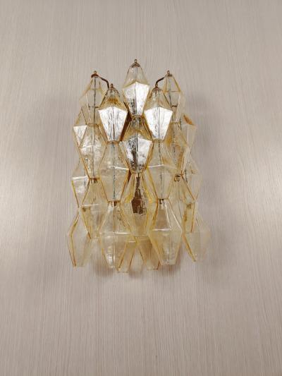 JL Light Style Murano glass poliedri wall sconce in light amber color