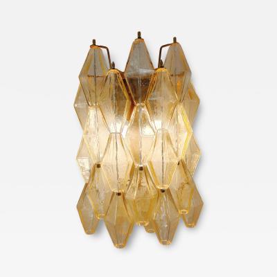 JL Light Style Murano glass poliedri wall sconce in light amber color