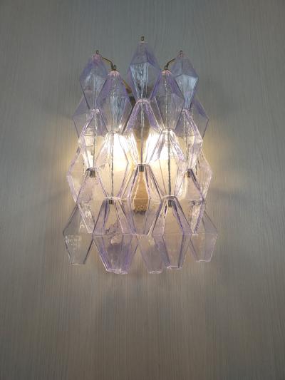  JL Light Style Murano glass poliedri wall sconce in lilac color