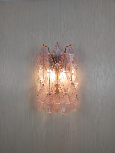 JL Light Style Murano glass poliedri wall sconce in pink color