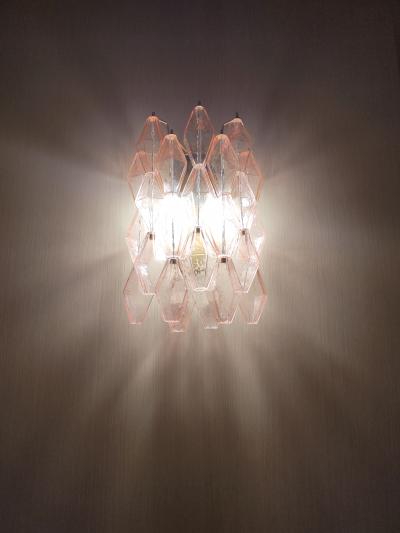 JL Light Style Murano glass poliedri wall sconce in pink color