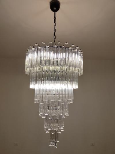  JL Light Style Murano glass triedri chandelier in clear color