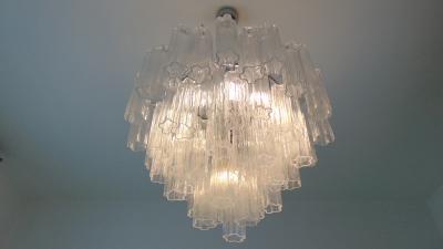  JL Light Style Murano glass tronchi chandelier alternated clear