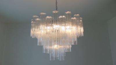  JL Light Style Murano glass tronchi chandelier alternated clear