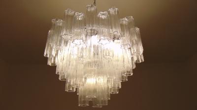  JL Light Style Murano glass tronchi chandelier alternated clear