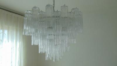  JL Light Style Murano glass tronchi chandelier alternated clear