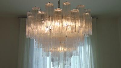  JL Light Style Murano glass tronchi chandelier alternated clear