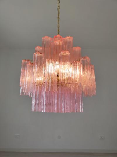  JL Light Style Murano glass tronchi chandelier symmetrical shaped pink
