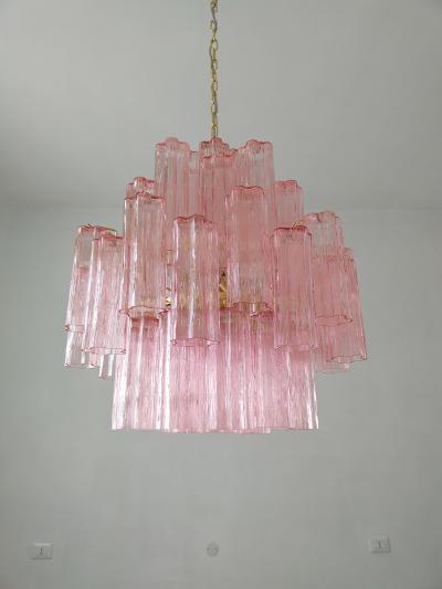  JL Light Style Murano glass tronchi chandelier symmetrical shaped pink
