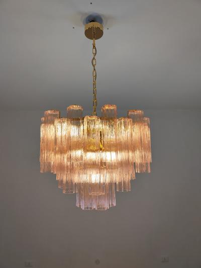  JL Light Style Murano glass tronchi chandelier with pink alternated glasses