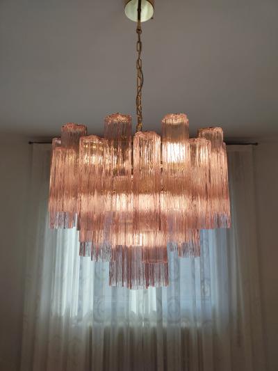  JL Light Style Murano glass tronchi chandelier with pink alternated glasses