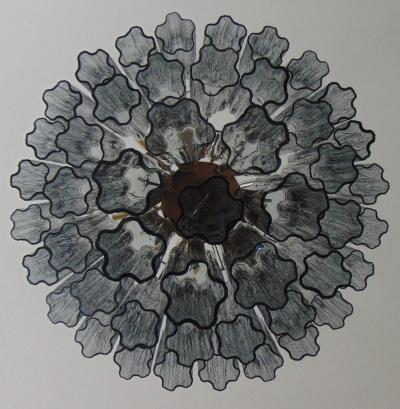  JL Light Style Murano glass tronchi tiers chandelier with smokey gray glasses