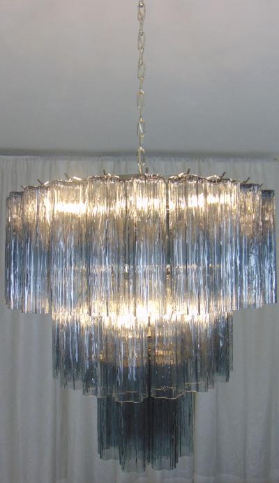 JL Light Style Murano glass tronchi tiers chandelier with smokey gray glasses