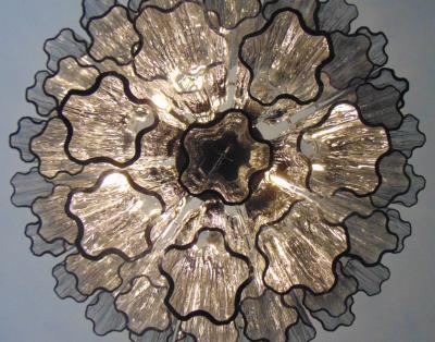 JL Light Style Murano glass tronchi tiers chandelier with smokey gray glasses