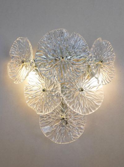 JL Light Style Murano glass wall sconce Floreale small clear