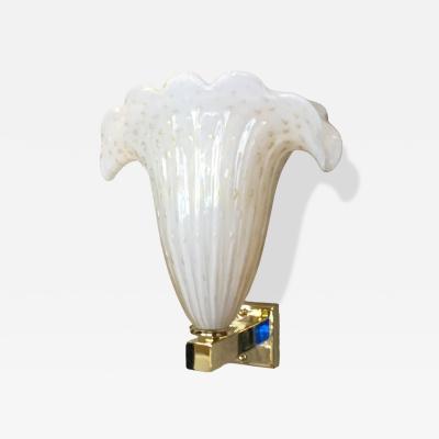  JL Light Style Murano glass wall sconce Shell white and gold