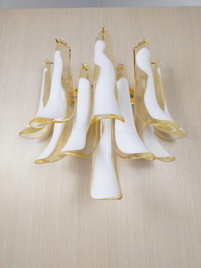  JL Light Style Murano glass wall sconce amber feathers large version