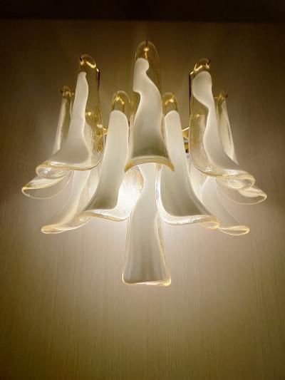 JL Light Style Murano glass wall sconce amber feathers large version