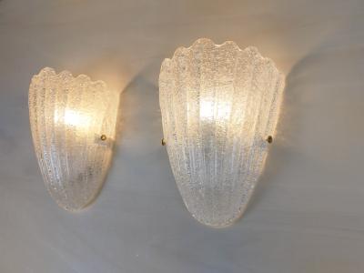  JL Light Style Murano glass wall sconce clear grained half cup