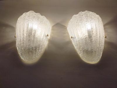  JL Light Style Murano glass wall sconce clear grained half cup