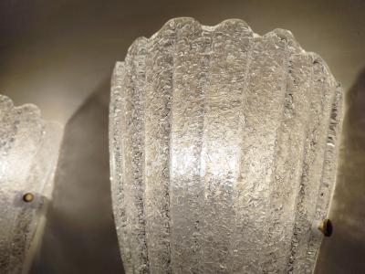  JL Light Style Murano glass wall sconce clear grained half cup