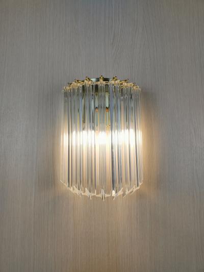  JL Light Style Murano glass wall sconce clear quadriedri