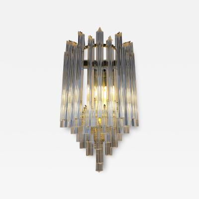  JL Light Style Murano glass wall sconce clear triedri in cascade shape