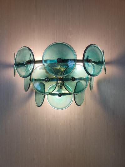  JL Light Style Murano glass wall sconce green Trumpets