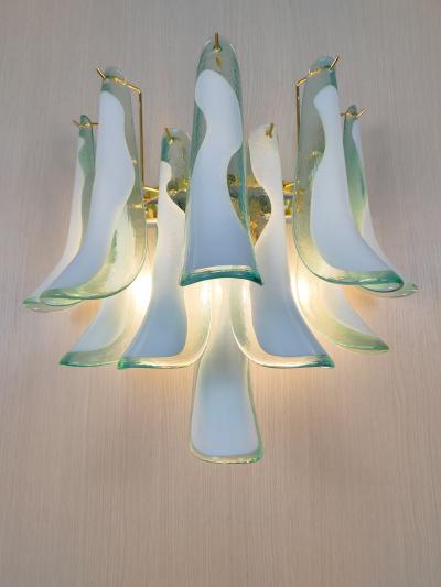  JL Light Style Murano glass wall sconce green feathers large version