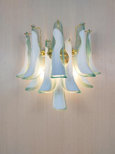  JL Light Style Murano glass wall sconce green feathers large version