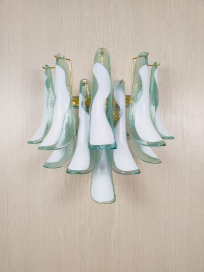  JL Light Style Murano glass wall sconce green feathers large version